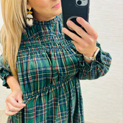Green Plaid Holiday Dress