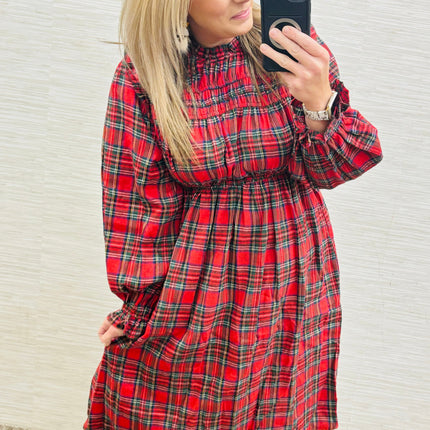 Red Plaid Holiday Dress