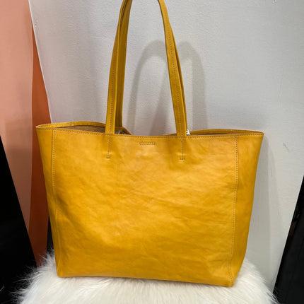 Yellow Leather Handbag-REDUCED