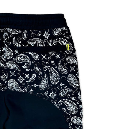 Paneled Joggers - Black Paisley