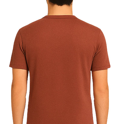 Men's Short Sleeve Henley Relaxed Fit Shirt with Pocket
