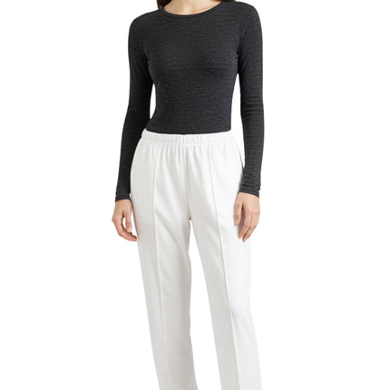 Womens Classic Poly Knit Pants - Pull On Slacks with Elastic Waist