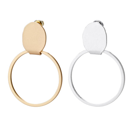 Brushed stud hoop: SILVER