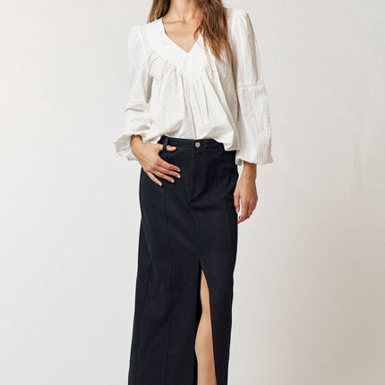 Khaki Skirt w/ Front Slit