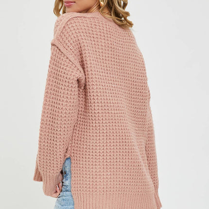 Ivory Waffle Knit Sweater