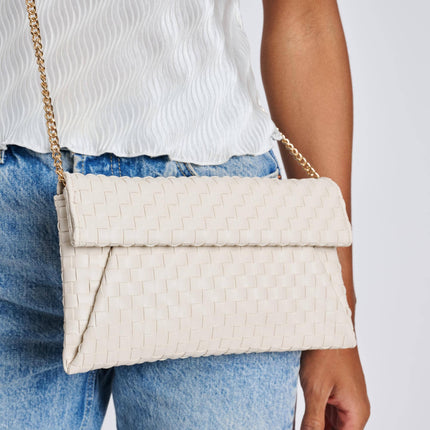 Wine Color Woven Clutch