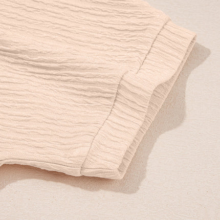 Luxury Textured V Neck T Shirt and Shorts Set