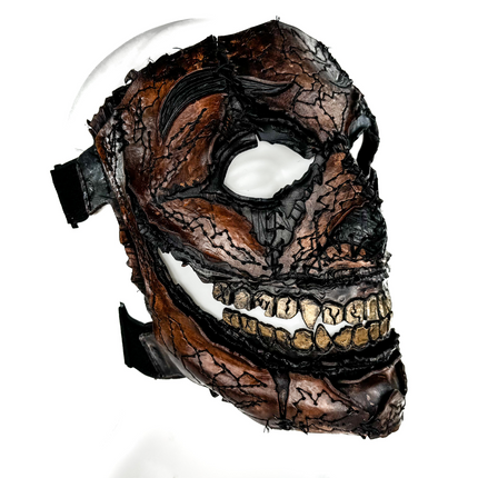 Genuine Leather Mask - GigaMyme Leatherface Edition - Handmade Mime Full Face Cover for Halloween, Performance or Cosplay Costume