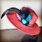 Blue Turquoise and Black Feather