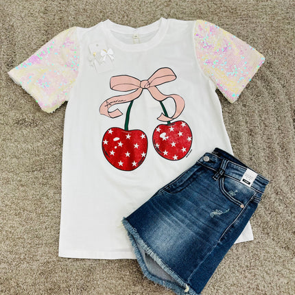 America Cherry Sequin Sleeve
