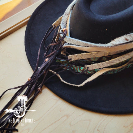 **Turquoise Chateau Embossed Leather Hat Band Only 950j