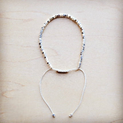 **Stackable Woven Beaded Bracelet in Silver 809v