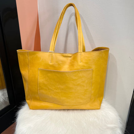 Yellow Leather Handbag-REDUCED