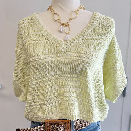 Lime V-Neck Sweater