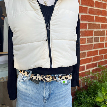 Neutral Leopard Belt