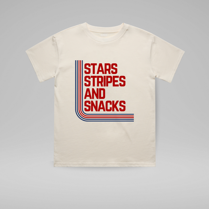 STARS STRIPES & SNACKS TEE - VINTAGE CREAM