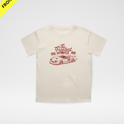 GREATEST DAY IN RACING TEE - CREAM (FRONT ONLY)