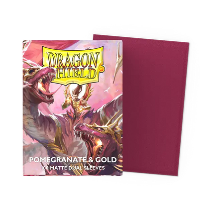 Dragon Shield Matte Dual Sleeves - Pomegranate & Gold (100-Pack)