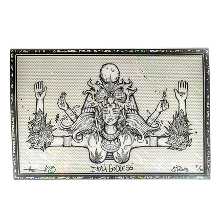 Aaron Brooks x Ellie Paisley "Indica Goddess (White Lava Foil)" Print