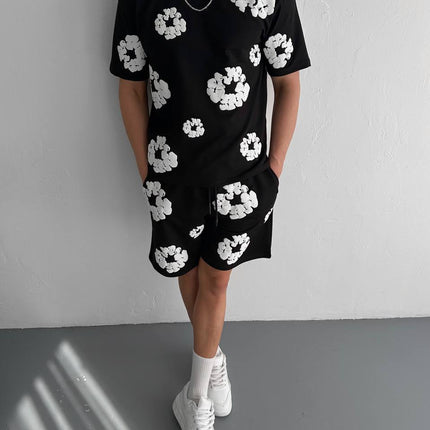 Abstract Bloom Print Men's Co-ord Set – Vibrant Floral Streetwear for Summer