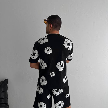 Abstract Bloom Print Men's Co-ord Set – Vibrant Floral Streetwear for Summer