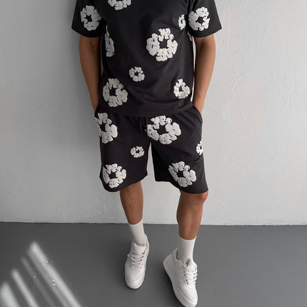 Abstract Bloom Print Men's Co-ord Set – Vibrant Floral Streetwear for Summer