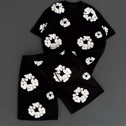 Abstract Bloom Print Men's Co-ord Set – Vibrant Floral Streetwear for Summer