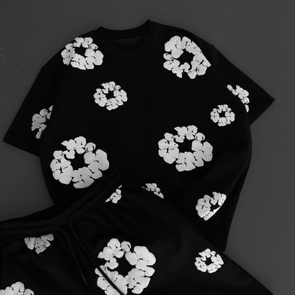 Abstract Bloom Print Men's Co-ord Set – Vibrant Floral Streetwear for Summer