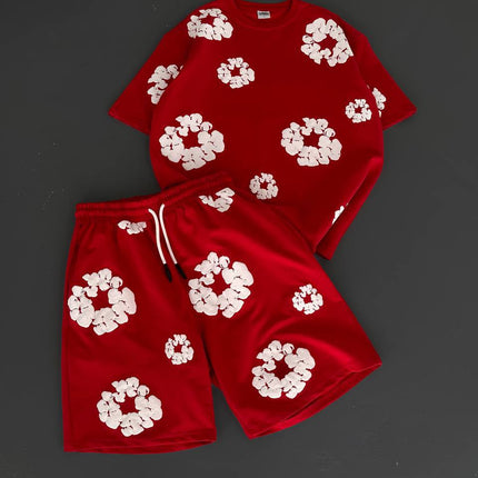 Abstract Bloom Print Men's Co-ord Set – Vibrant Floral Streetwear for Summer
