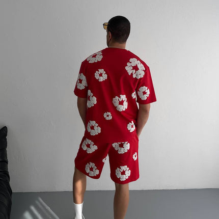 Abstract Bloom Print Men's Co-ord Set – Vibrant Floral Streetwear for Summer