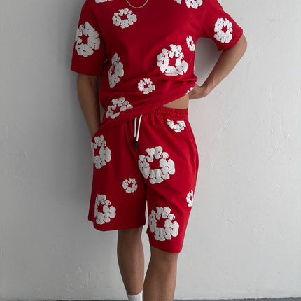 Abstract Bloom Print Men's Co-ord Set – Vibrant Floral Streetwear for Summer
