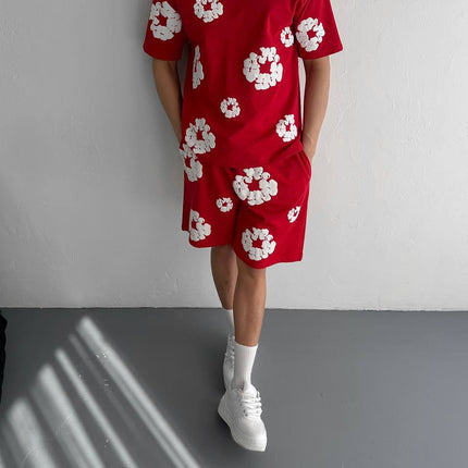 Abstract Bloom Print Men's Co-ord Set – Vibrant Floral Streetwear for Summer
