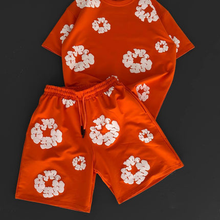 Abstract Bloom Print Men's Co-ord Set – Vibrant Floral Streetwear for Summer
