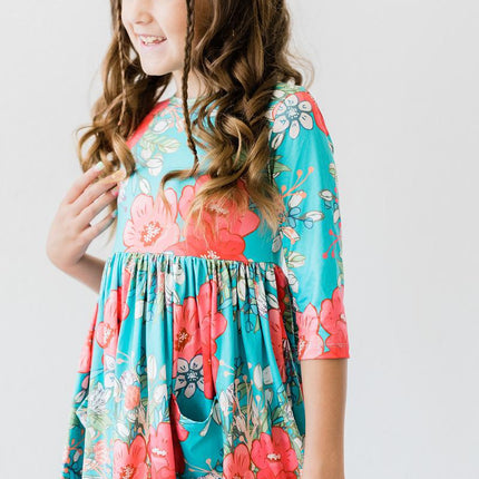 SALE After the Rain 3/4 Sleeve Pocket Twirl Dress