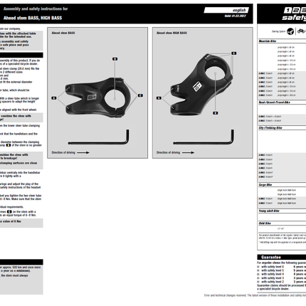 Ergotec Stem Bass 6+ (Ahead 28.6/31.8, 35mm ext, 0° | Black Sandblasted)