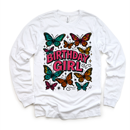 Girls Butterfly Birthday Shirt - Girls Birthday Tee