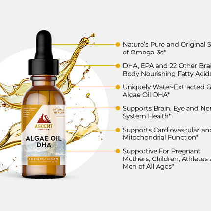 Algae Oil DHA Omega-3's - Vegan and Vegetarian, 1000 mg