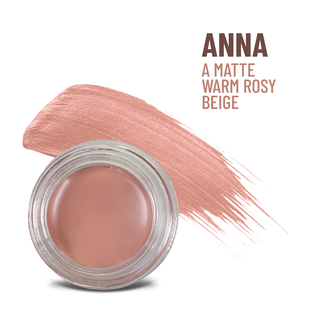Anna Any Wear Creme - A Waterproof Multi-tasking creme to powder product for eyes, cheeks & lips. Can be worn anywhere