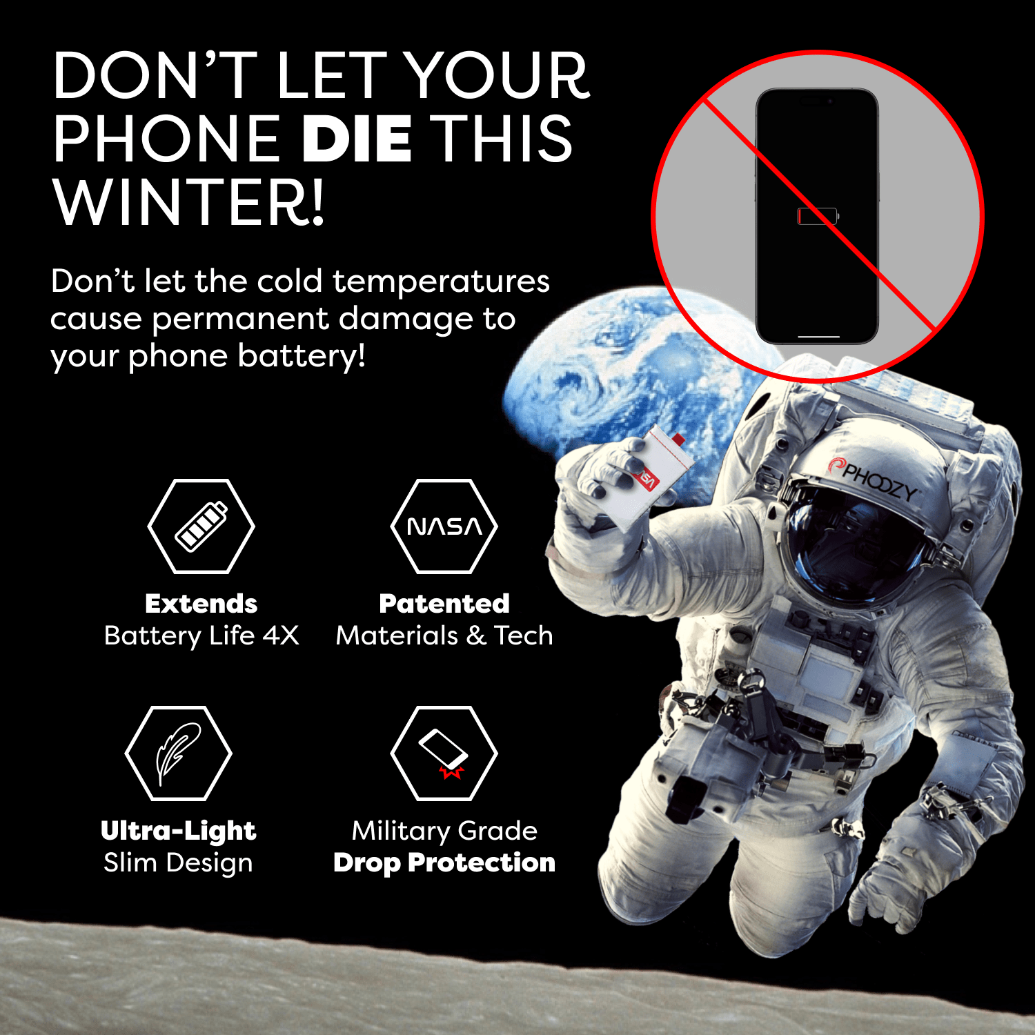 Apollo Series Thermal Phone Case - Extends Battery Life 3X