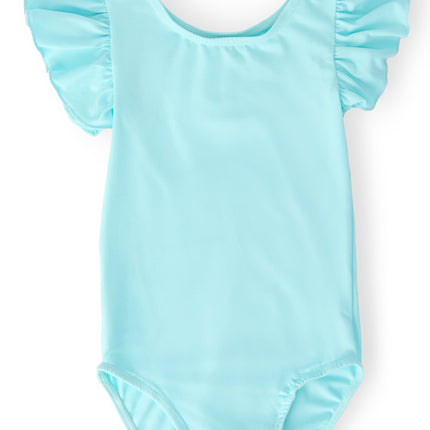 Aqua S/S Flutter Sleeve Leotard