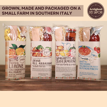 Artigiani dei Sapori, Pasta Gift Set Spaghetti with Garlic, Oil and Chili Pepper Pasta Sauce