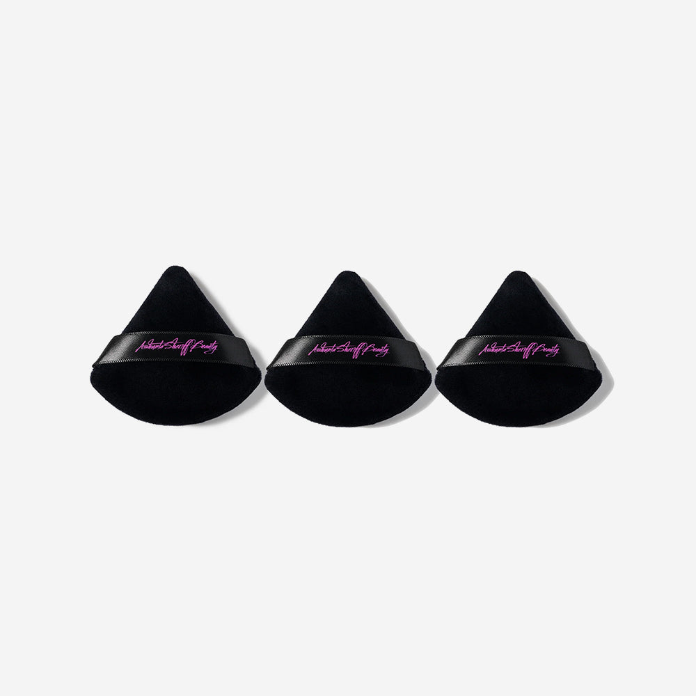 Ashunta Sheriff Beauty Velvet Hypoallergenic Ultra Soft Black Puffs (3-Pack)