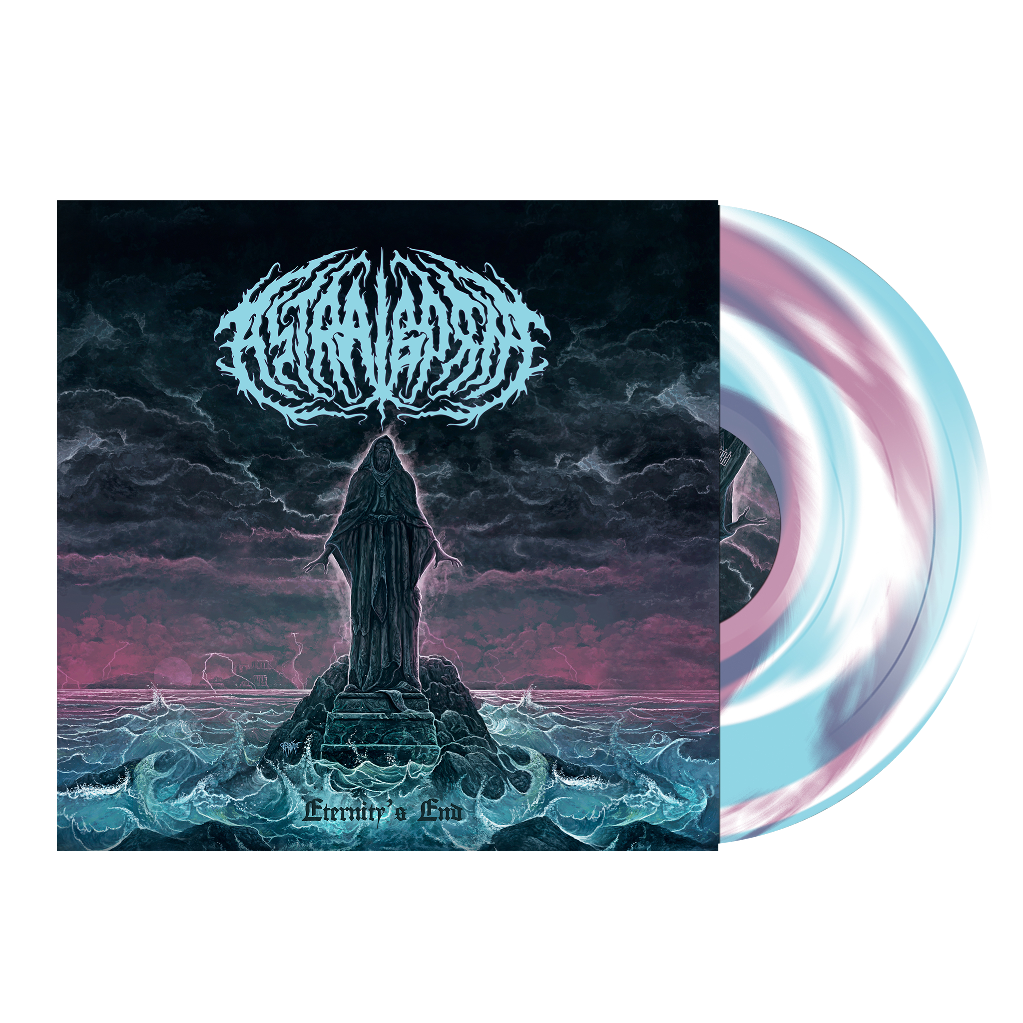 Astralborne - Eternity's End on Baby Blue with White Mauve Purple Swirl Vinyl LP