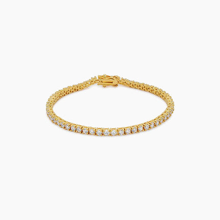 Goldtone Finish Victorian Cubic Zirconia Tennis 8 Inch Bracelet