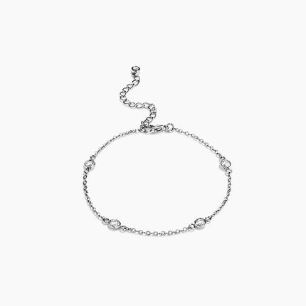 1ct Rhodium Plated Clear CZ Round Bezel Saturn