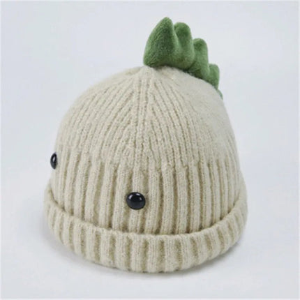 Dinosaur Spike Toddler Beanie | Hand-Knitted Cotton & Wool Winter Hat