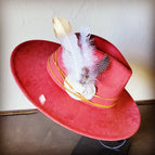 White Turquoise Gold Feather and Tan Lace