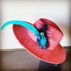 Turquoise Blue and Black Fluffy Feather