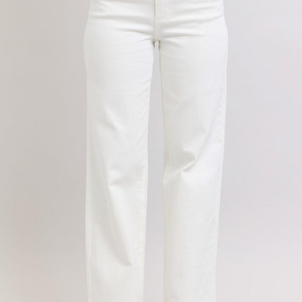 Judy Blue White Straight Trouser