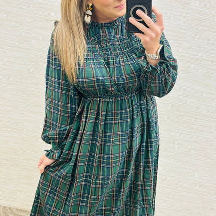 Green Plaid Holiday Dress